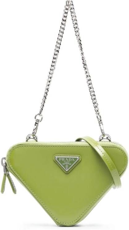 Prada Luxe Groene Logo Mini Tas Groen Dames