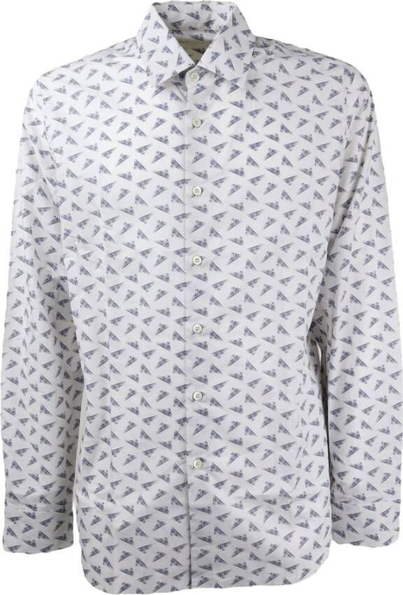 Prada Moderne Twist Casual Overhemd Wit Heren