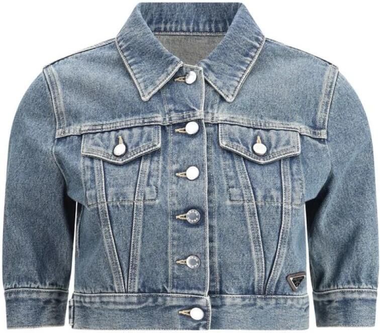 Prada Denim jack met klassieke kraag Blue Dames - Foto 3