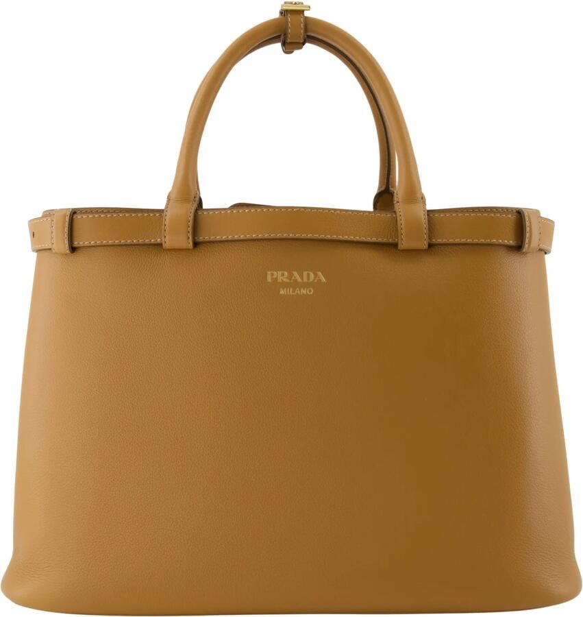 Prada Leren gesp handvat tas Vrouwen Brown Dames - Foto 9