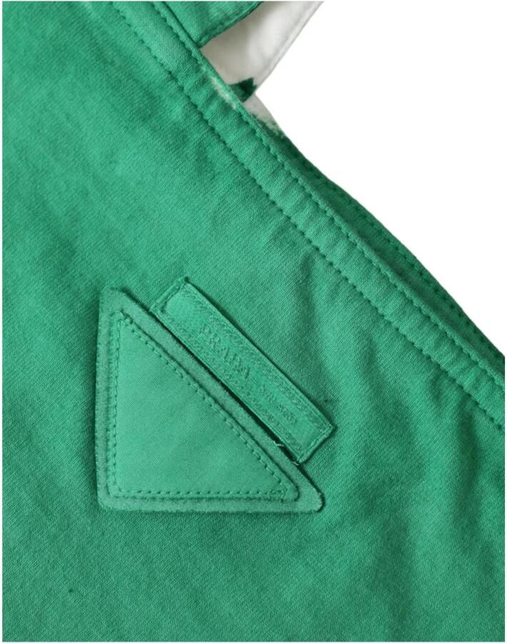 Prada Boodschappentas Groene Canvas Tote Casual Carryall