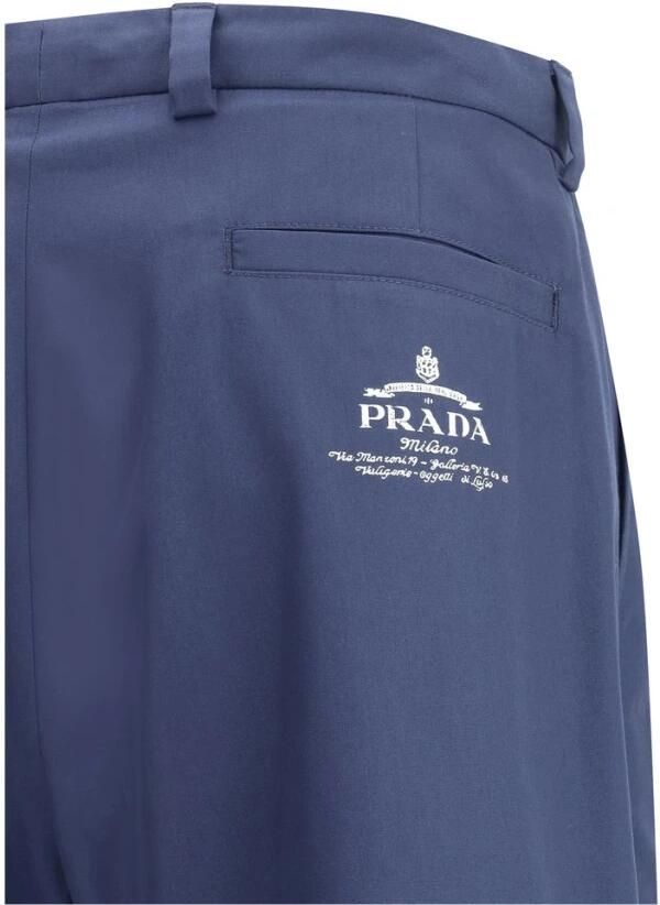 Prada Klassieke haak- en ritssluiting broek Blue Heren