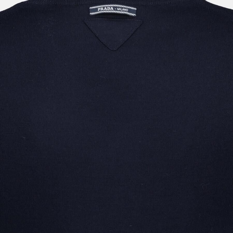 Prada Kortemouw wollen trui marineblauw Blue Dames