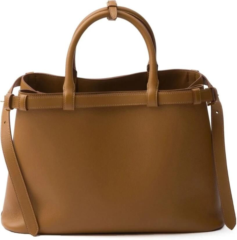 Prada Leren gesp handvat tas Vrouwen Brown Dames - Foto 5