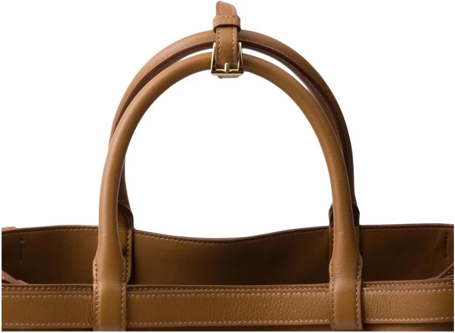 Prada Leren gesp handvat tas Vrouwen Brown Dames - Foto 8