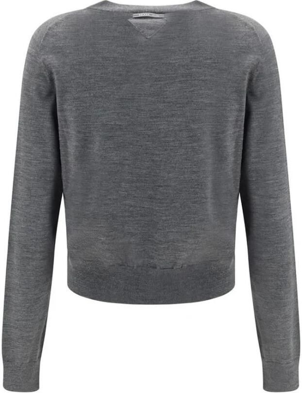 Prada Sweater Dames Cropped Vest V-hals Lange Mouwen - Foto 2