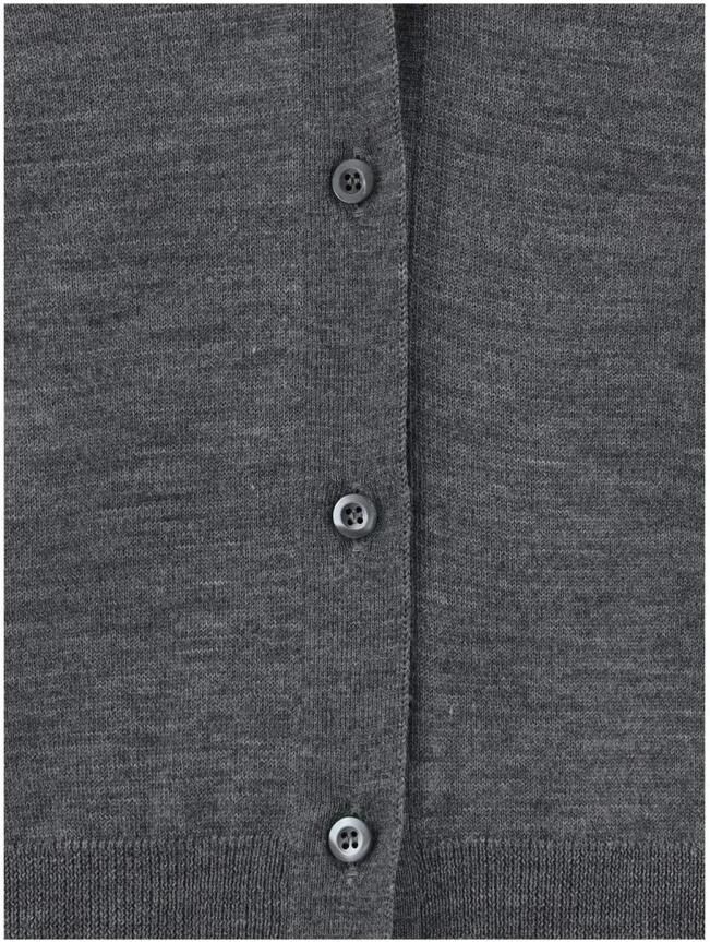 Prada Sweater Dames Cropped Vest V-hals Lange Mouwen