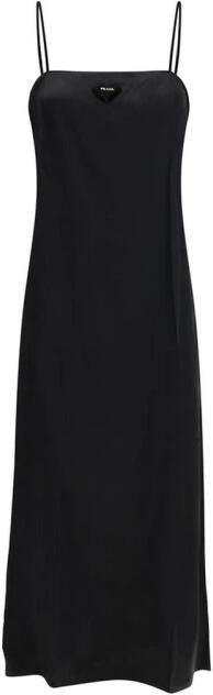 Prada Jurk Zijden Midi Slip Jurk Sweetheart Hals