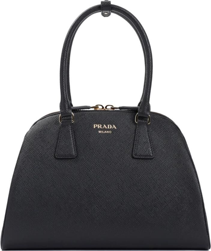 Prada Zwarte Shopper Tas Elegante Klassieke Stijl Black Dames