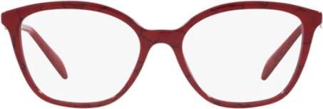 Prada Stijlvol Acetaat en Metalen Frame Rood Dames