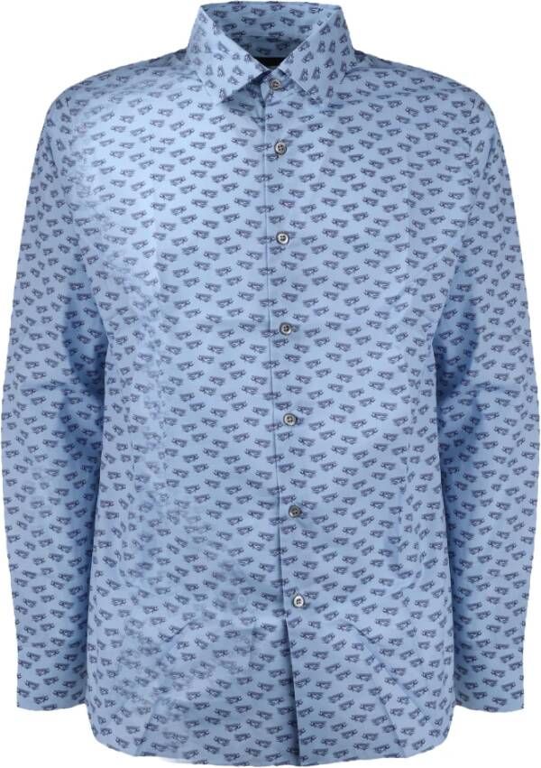 Prada Stijlvolle Katoenen Overhemd voor Moderne Man Blauw Heren
