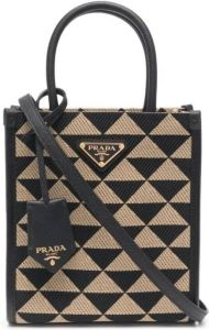 Prada Triangle jacquard handbag Zwart Dames