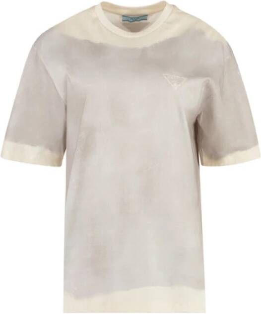 Prada Verhoog je casual garderobe met een T-shirt met distressed afwerking Grijs Dames