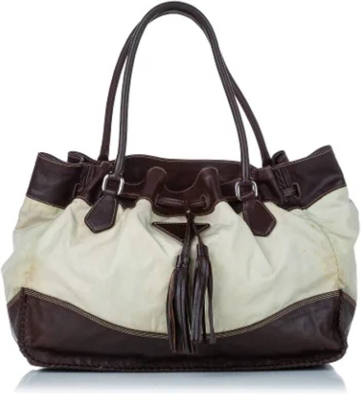 Prada Vintage Pre-owned Bucket Bags Beige Dames