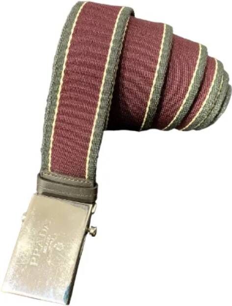 Prada Vintage Pre-owned Canvas belts Rood Dames