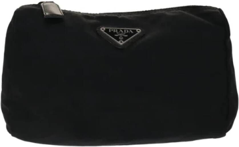 Prada Vintage Pre-owned Canvas clutches Zwart Dames