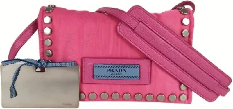 Prada Vintage Pre-owned Canvas crossbody-bags Roze Dames