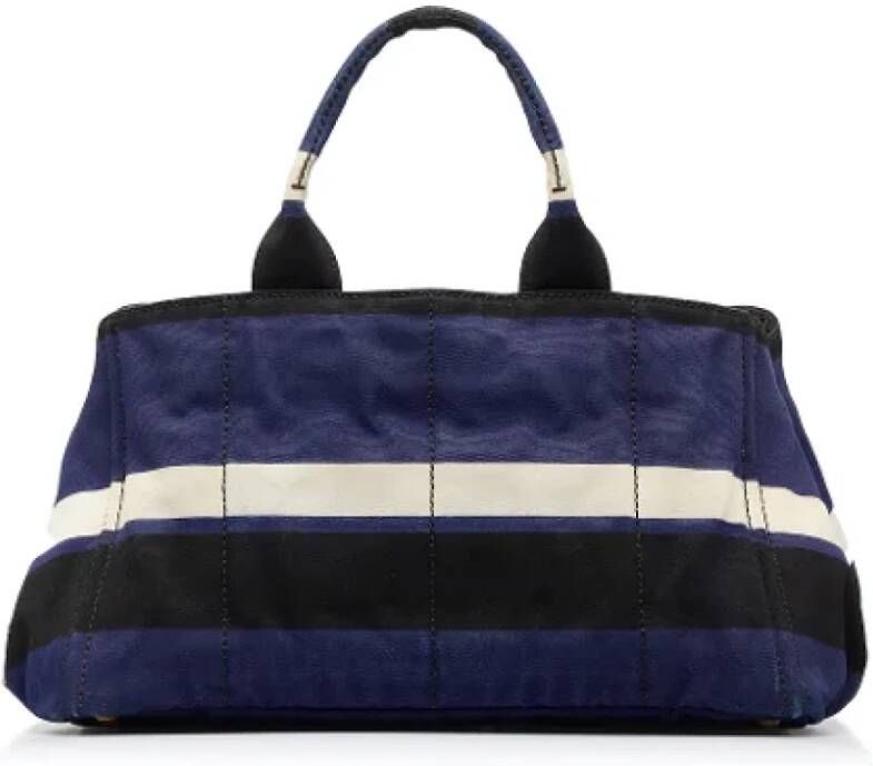 Prada Vintage Pre-owned Canvas handbags Blauw Dames