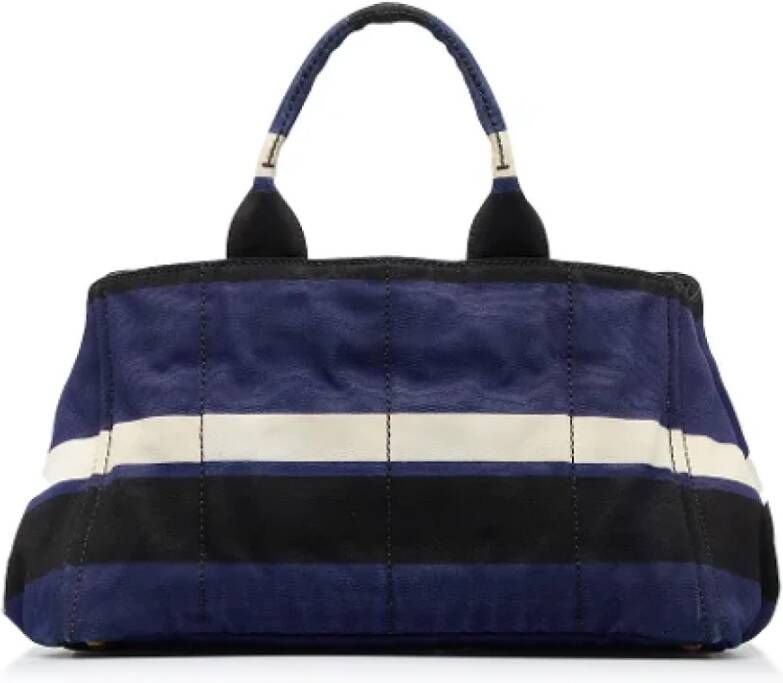 Prada Vintage Pre-owned Canvas handbags Blauw Dames