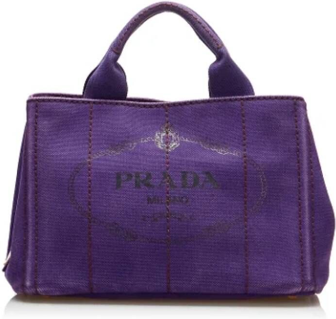 Prada Vintage Pre-owned Canvas handbags Paars Dames