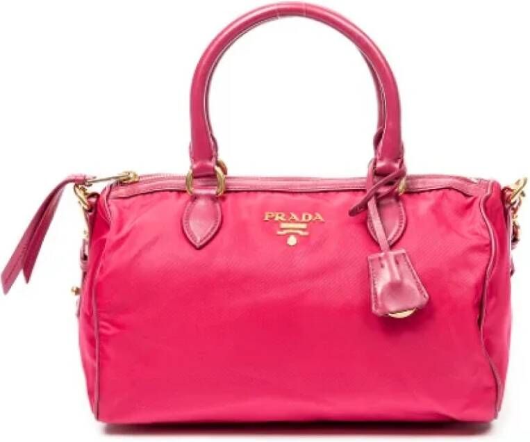 Prada Vintage Pre-owned Canvas handbags Roze Dames