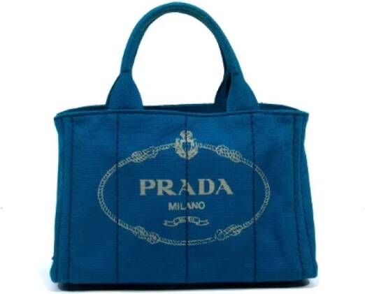 Prada Vintage Pre-owned Canvas prada-bags Blauw Dames