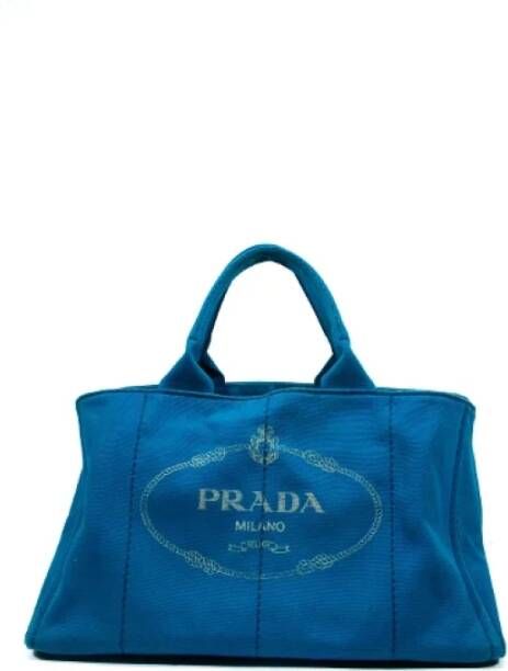 Prada Vintage Pre-owned Canvas prada-bags Blauw Dames