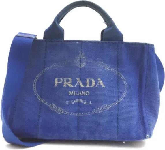 Prada Vintage Pre-owned Canvas prada-bags Blauw Dames