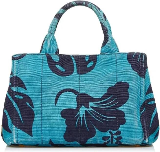 Prada Vintage Pre-owned Canvas prada-bags Blauw Dames
