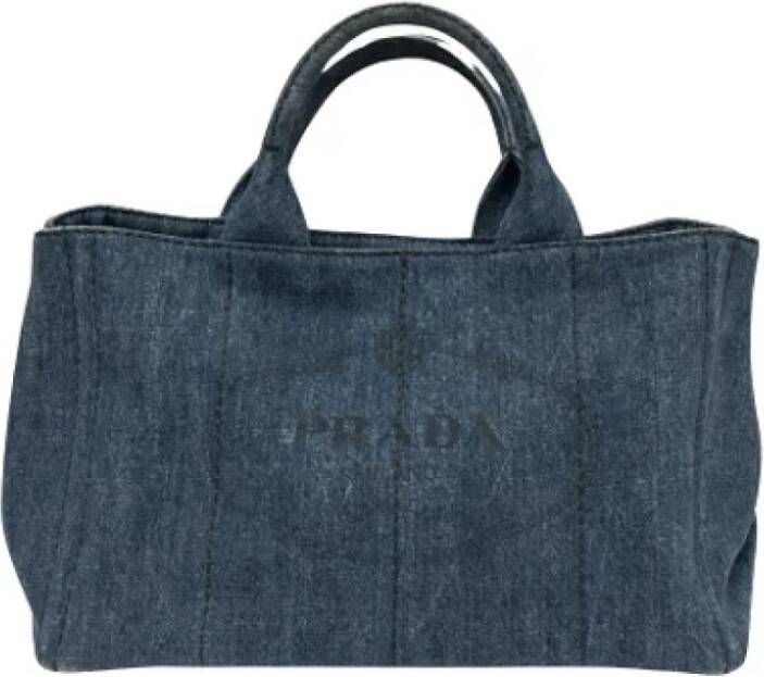 Prada Vintage Pre-owned Canvas prada-bags Blauw Dames