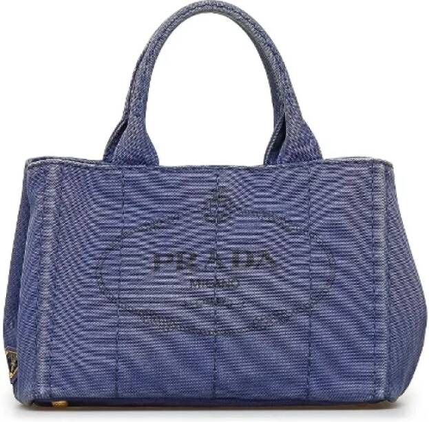 Prada Vintage Pre-owned Canvas prada-bags Blauw Dames