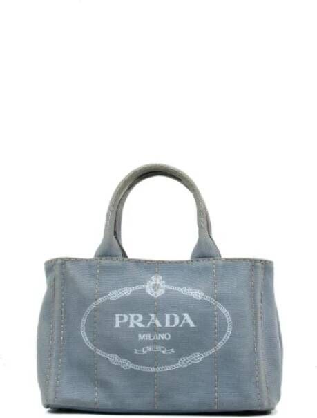 Prada Vintage Pre-owned Canvas prada-bags Blauw Dames
