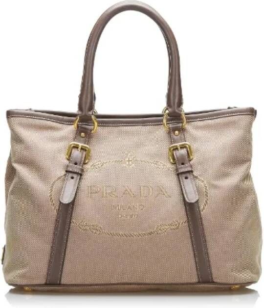 Prada Vintage Pre-owned Canvas prada-bags Bruin Dames