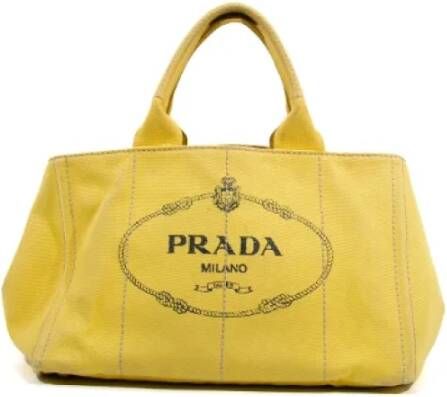 Prada Vintage Pre-owned Canvas prada-bags Yellow Dames