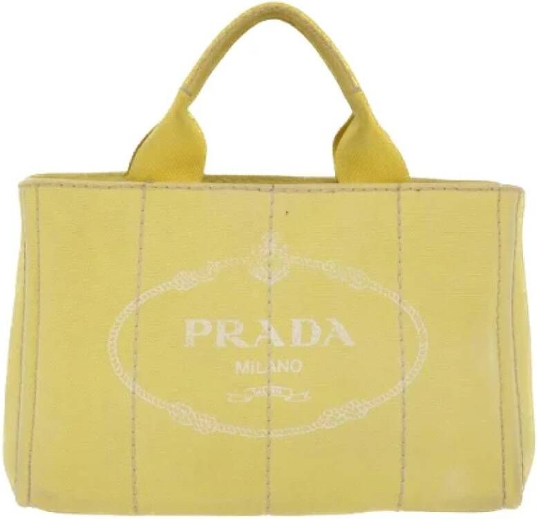 Prada Vintage Pre-owned Canvas prada-bags Geel Dames
