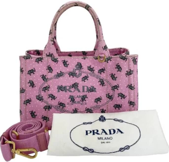 Prada Vintage Pre-owned Canvas prada-bags Roze Dames