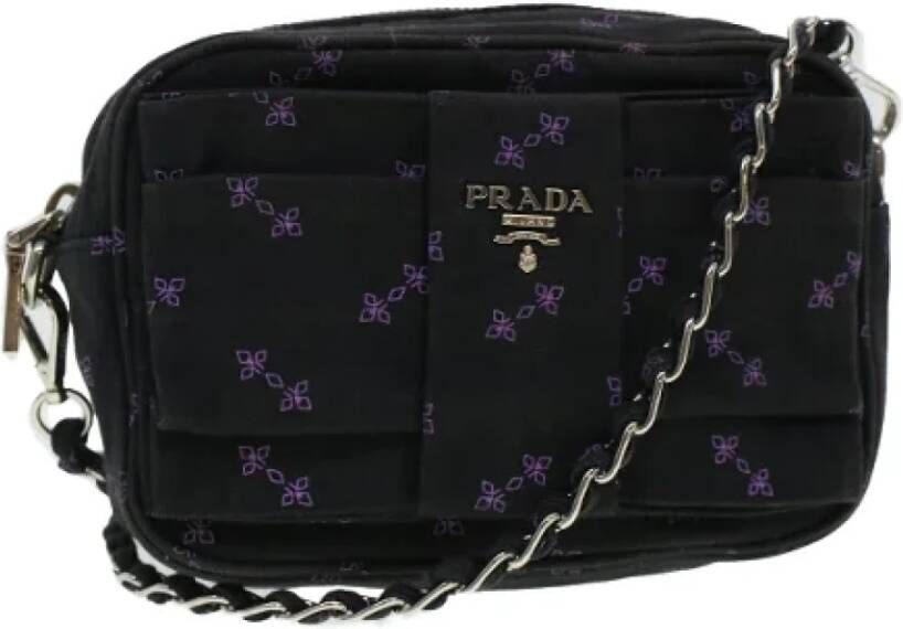 Prada Vintage Pre-owned Canvas prada-bags Zwart Dames