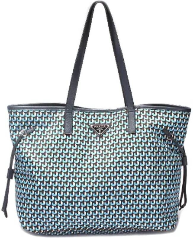 Prada Vintage Pre-owned Canvas totes Blauw Dames