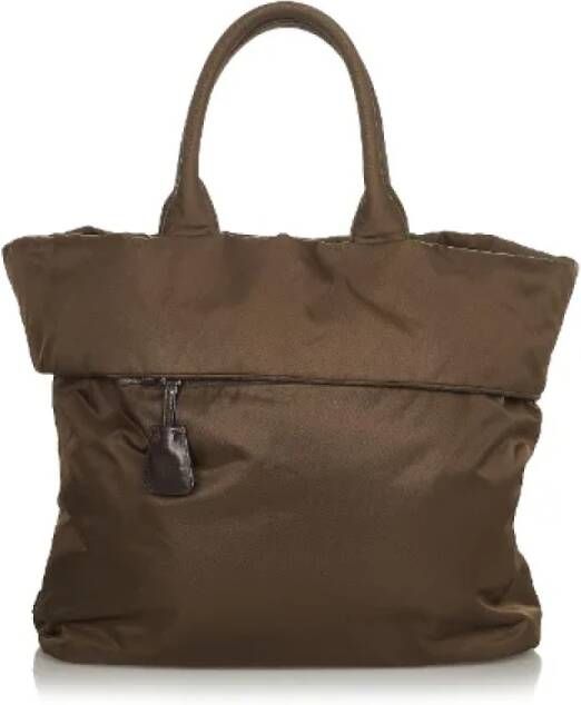 Prada Vintage Pre-owned Canvas totes Bruin Dames