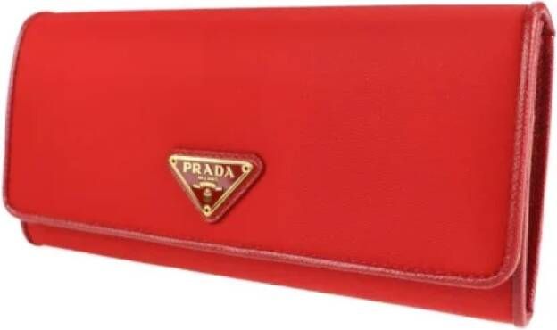 Prada Vintage Pre-owned Canvas wallets Rood Dames