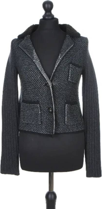 Prada Vintage Pre-owned Cashmere outerwear Grijs Dames