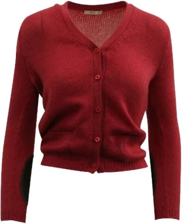 Prada Vintage Pre-owned Cashmere outerwear Rood Dames