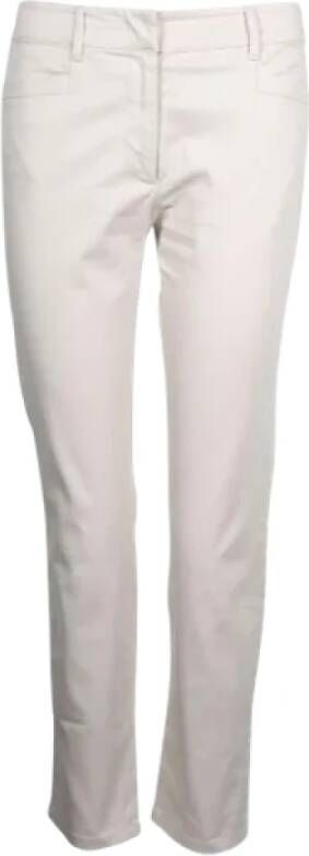 Prada Vintage Pre-owned Cotton bottoms Beige Dames