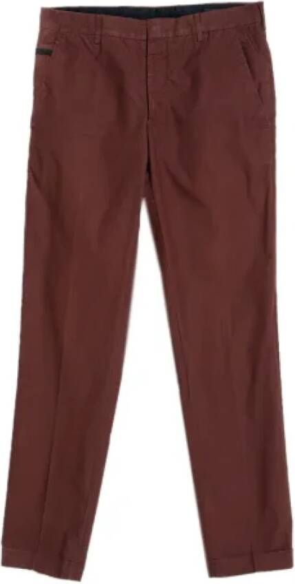 Prada Vintage Pre-owned Cotton bottoms Bruin Dames