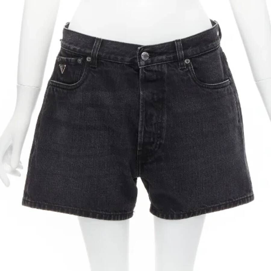 Prada Vintage Pre-owned Cotton bottoms Grijs Dames