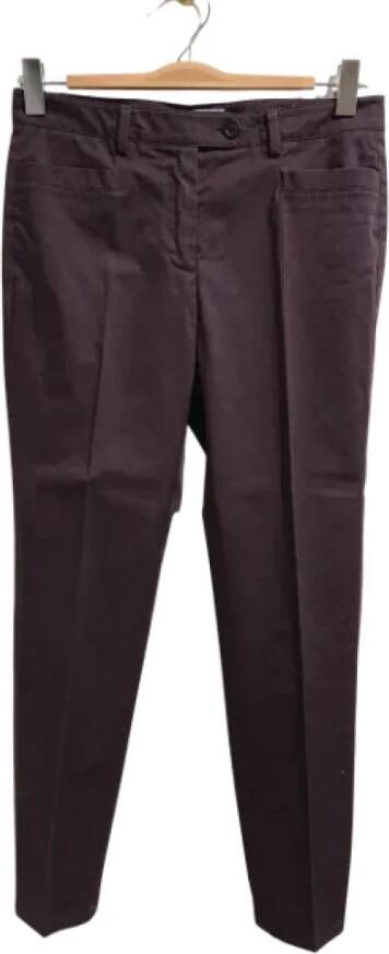 Prada Vintage Pre-owned Cotton bottoms Paars Dames