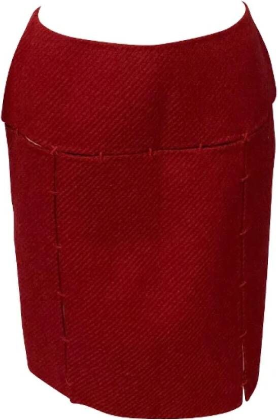 Prada Vintage Pre-owned Cotton bottoms Rood Dames