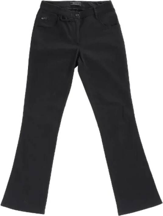 Prada Vintage Pre-owned Cotton bottoms Zwart Dames