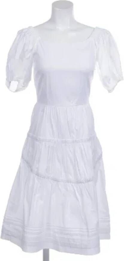Prada Vintage Pre-owned Cotton dresses Wit Dames