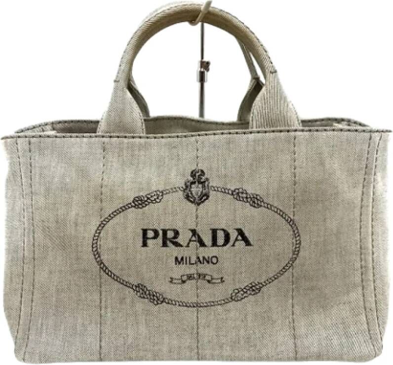 Prada Vintage Pre-owned Denim prada-bags Grijs Dames